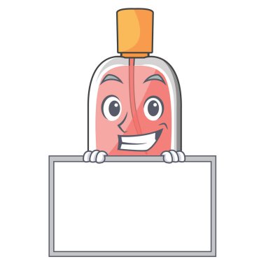 Yönetim Kurulu parfüm ile sırıtarak bir çizgi film şişe vektör çizim