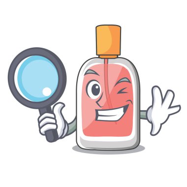 Dedektif parfum botlle şekil üzerinde çizgi film vektör çizim