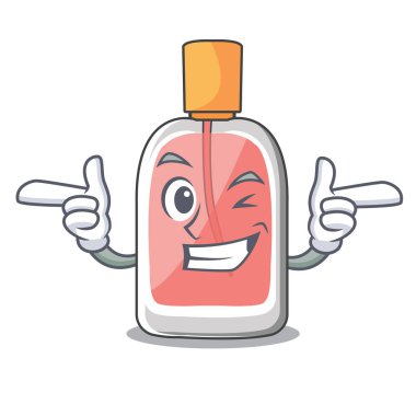 Wink parfum botlle şekil üzerinde çizgi film vektör çizim