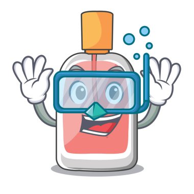 Çizgi film vektör çizim üzerinde dalış parfum botlle şekil