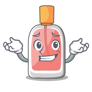 Çizgi film vektör çizim üzerinde sırıtan parfum botlle şekil