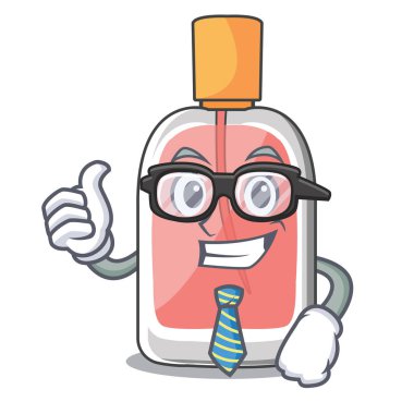 Çizgi film vektör çizim üzerinde işadamı parfum botlle şekil