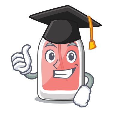 Mezuniyet parfum botlle şekil üzerinde çizgi film vektör çizim