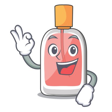 Parfum botlle şekil üzerinde çizgi film vektör çizim Tamam