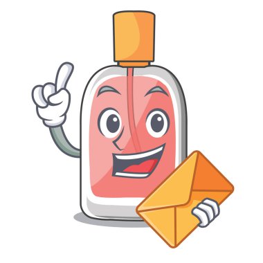 Zarf parfum botlle şekli ile karikatür vektör çizim