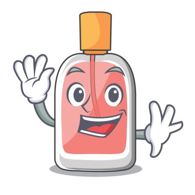 Parfum botlle şekli çizgi film vektör çizim üzerinde sallayarak