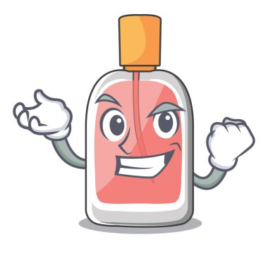 Çizgi film vektör çizim üzerinde başarılı parfum botlle şekil