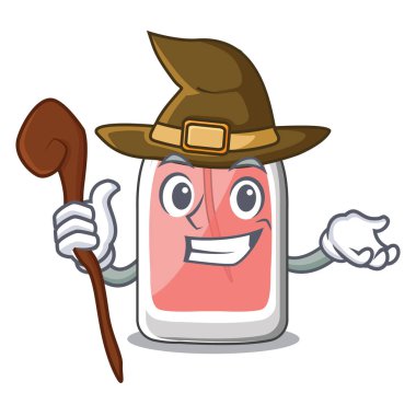 Cadı parfüm şişesi üzerinde karakter tablo vektör çizim