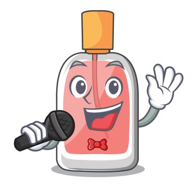 Şarkı parfüm şişesi üzerinde karakter tablo vektör çizim