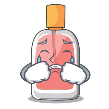 Parfüm şişesi üzerinde karakter tablo vektör çizim ağlıyor