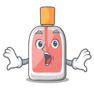 Sürpriz parfüm şişesi üzerinde karakter tablo vektör çizim