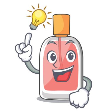 Maskot vektör illüstrasyon izole bir fikir parfüm şişesi var