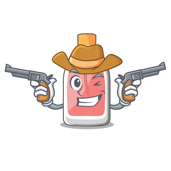 Cowboy Perfume Cartoon Bottle Vector Illustration — Stock Vector