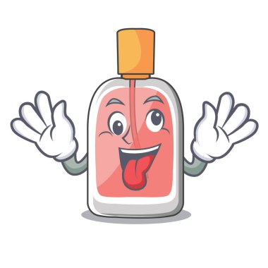 Maskot vektör illüstrasyon izole deli parfüm şişesi