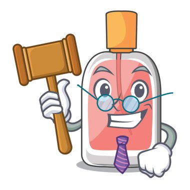 Maskot vektör illüstrasyon izole Yargıç parfüm şişesi
