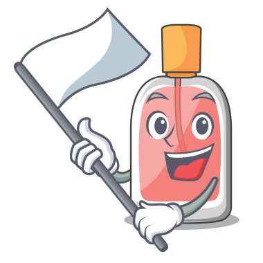 Maskot vektör illüstrasyon izole bayrak parfüm şişesi ile