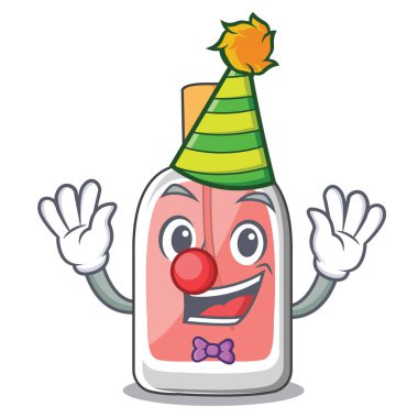 Maskot vektör illüstrasyon izole palyaço parfüm şişesi