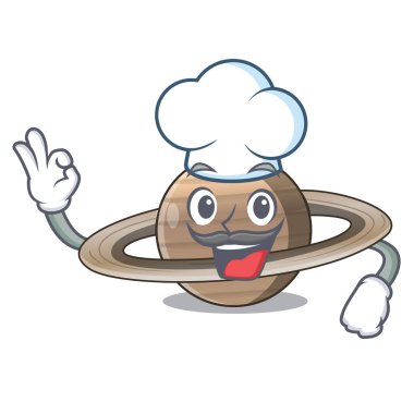 Şef görüntü gezegen Satürn karakter vektör çizim