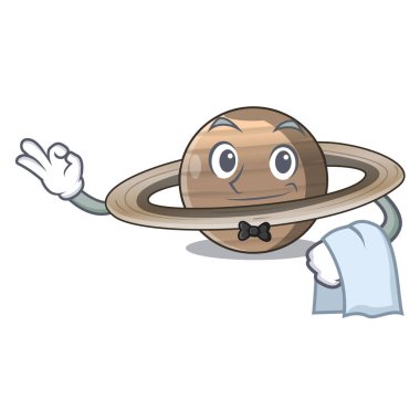 Garson gezegen Satürn çizgi film form vektör çizim