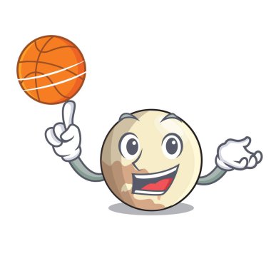 Basketbol gezegen Plüton çizgi film form vektör çizim içinde