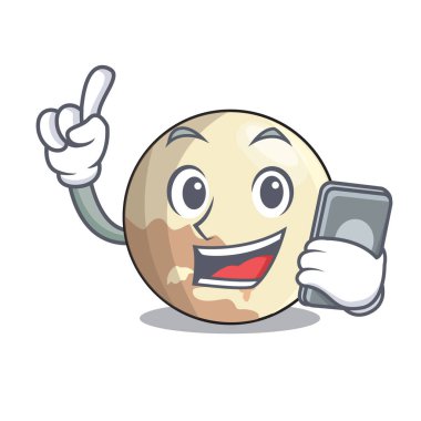 Telefon gezegen Plüton çizgi film form vektör çizim içinde