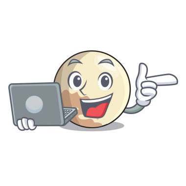 Dizüstü gezegen Plüton çizgi film form vektör çizim içinde