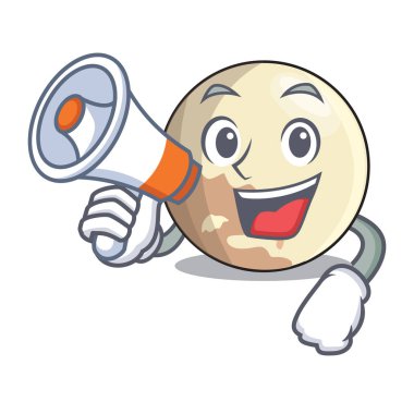 Megafon gezegen Plüton çizgi film form vektör çizim içinde