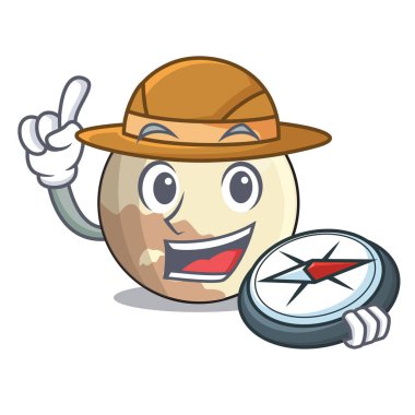 Explorer Pluto çizgi film gezegen gökyüzü vektör çizim yukarıda