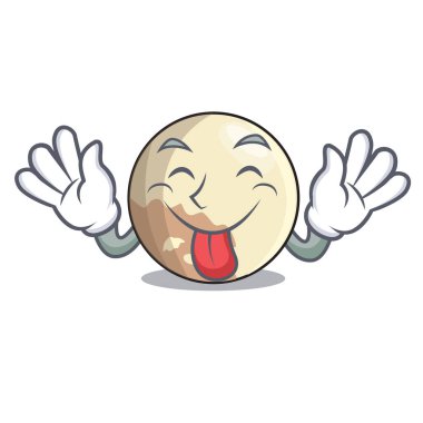 Maskot vektör çizim ile izole Plüton gezegeni dışarı dil