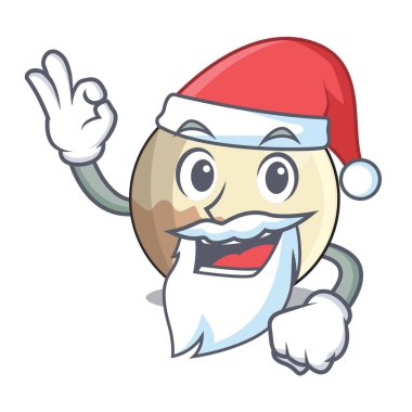 Maskot vektör çizim ile izole Santa Plüton gezegeni