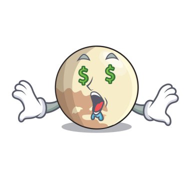 Plüton gezegeni maskot vektör çizim ile izole para göz