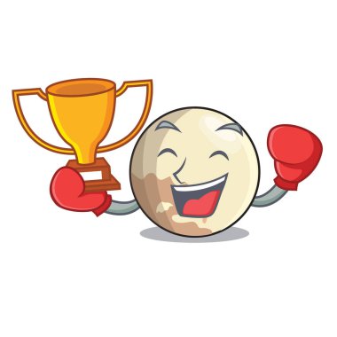 Plüton gezegeni maskot vektör çizim ile izole boks şampiyonu