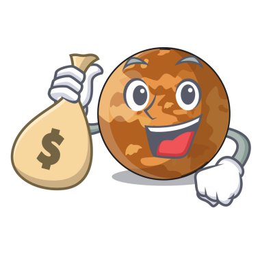 Para çantası gezegen Merkür ile yukarıda gökyüzü çizgi film vektör halat