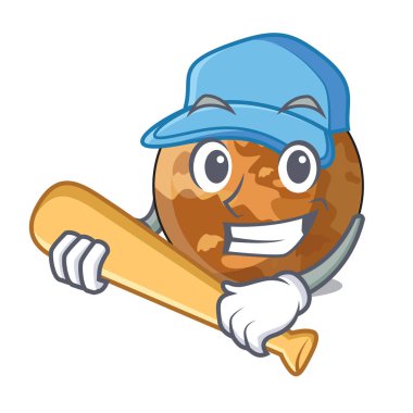 İskambil beyzbol gezegen Merkür yukarıda gökyüzü çizgi film vektör halat