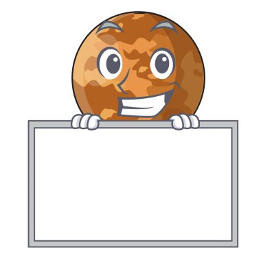 Yönetim Kurulu gezegen Merkür yukarıda gökyüzü çizgi film vektör halat ile sırıtarak