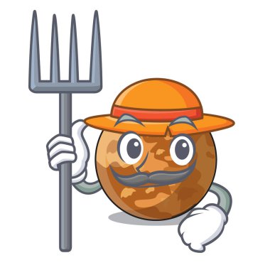 Çiftçi gezegen Merkür yukarıda gökyüzü çizgi film vektör halat