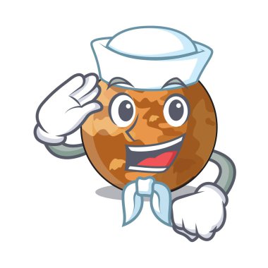 Denizci gezegen Merkür yukarıda gökyüzü çizgi film vektör halat