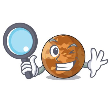 Dedektif resmi bir karikatür Merkür gezegeni vektör çizim