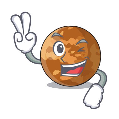 Bir çizgi film Merkür gezegeni vektör çizim resmini iki parmak