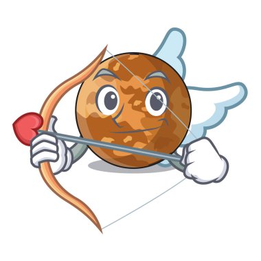 Aşk tanrısı gezegen Merkür yukarıda gökyüzü çizgi film vektör halat