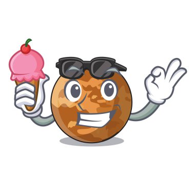 Bir çizgi film Merkür gezegeni vektör çizim dondurma resimle