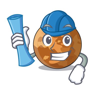 Bir çizgi film Merkür gezegeni vektör çizim mimar resmi