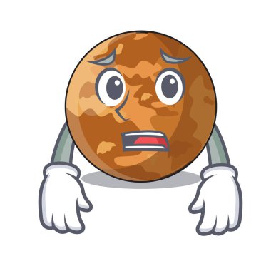 Korkarım plenet mercury şeklinde karakter vektör illustrastion