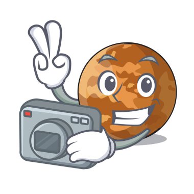 Fotoğrafçı plenet mercury şeklinde karakter vektör illustrastion