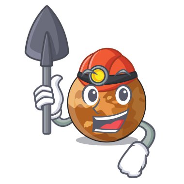 Madenci plenet mercury şeklinde karakter vektör illustrastion