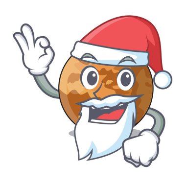 Santa plenet mercury bir maskot vektör illüstrasyon izole