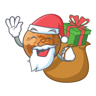 Noel Baba hediye plenet cıva bir maskot vektör illüstrasyon izole