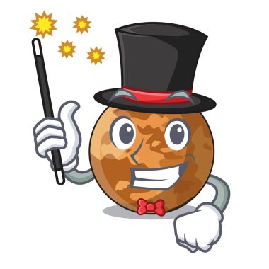 Sihirbaz plenet mercury bir maskot vektör illüstrasyon izole