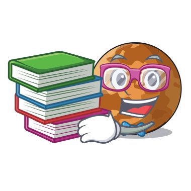 Öğrenci bir maskot vektör illüstrasyon izole kitap plenet mercury ile