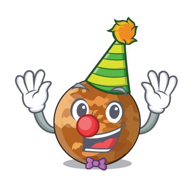 Palyaço plenet mercury bir maskot vektör illüstrasyon izole